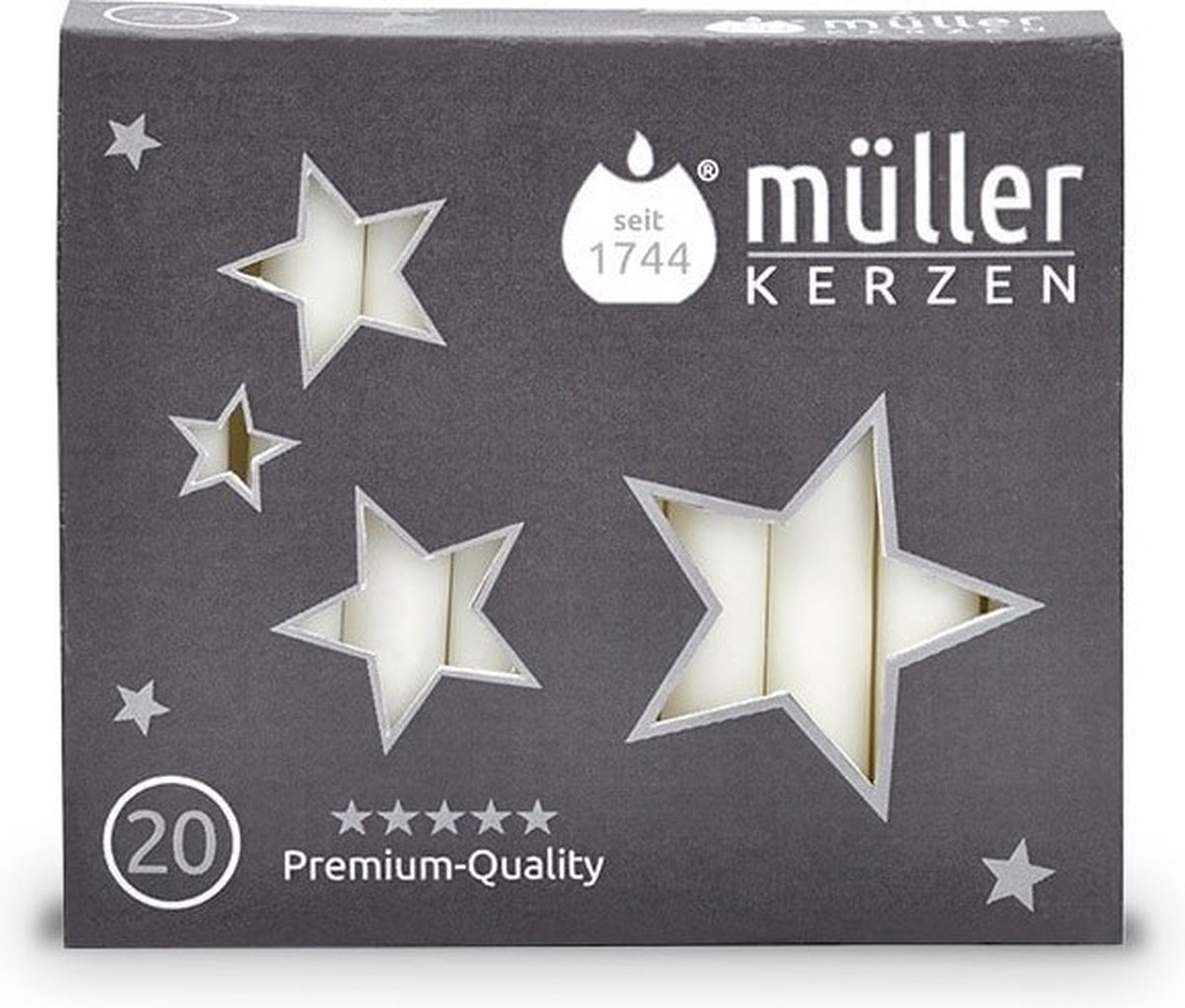 Muller Kerstboomkaarsjes - Wit - 20 Stuks