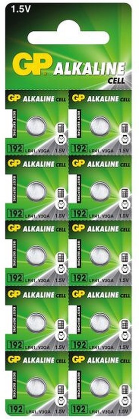 Pile bouton alcaline LR41 GP ALKALINE 1,5V/24 mAh