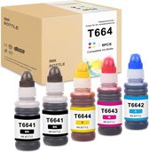 G&G 664 inkt compatibele voor Epson 664 T6641-T6644 EcoTank multipack- 2 Zwart 1 cyaan 1 magenta 1 geel