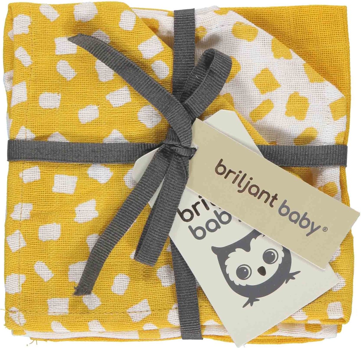 Goedkoopste Briljant Baby - Monddoekjes Hydrofiel Flocks - 3 Stuks - 30x30 - Geel