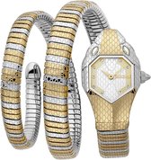 Just Cavalli Glam chic Serpente Doppio Snake two tone gold & Silver - Dameshorloge - JC1L168M0075 - Armband - Goud - Zilver - Roestvrijstalen armband - 22x35 MM