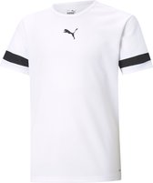 Puma teamRISE Sportshirt - Maat 140  - Unisex - wit - zwart