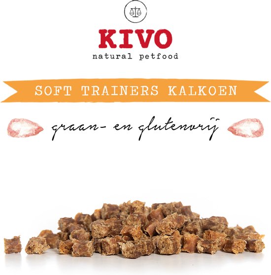 Kivo Petfood - 2 zakken Hondensnack Soft Trainers Kalkoen 2x 100 gram - Graanvrij en Glutenvrij