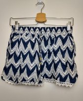 Dames short korte broek Roos zigzag blauw M/L