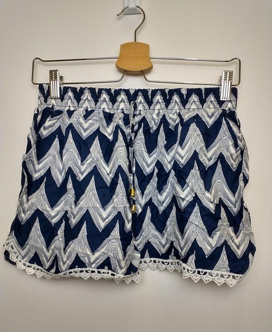 Dames short korte broek Roos zigzag blauw M/L