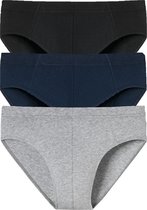 SCHIESSER 95/5 Essentials supermini slips (3-pack) - zwart - blauw en grijs - Maat: XL