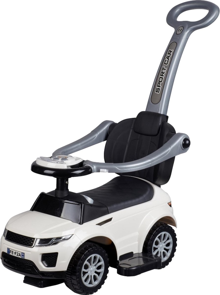 Eco Toys Sport Car Loopauto 3 in 1 Loopauto Wit met duwstang