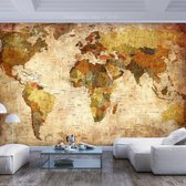 Zelfklevend fotobehang - Oude wereldkaart, prachtig voor aan uw muur en zeer leerzaam, premium print