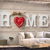 Zelfklevend fotobehang - Home, Thuis met liefde (Rood) premium print,  8 maten