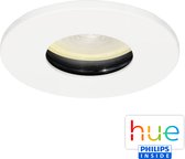 White Ambiance Philips HUE GU10 - Inbouwspot - Bluetooth - Straalwater dicht IP65 - Inbouw Rond - Mat Wit - Diameter 83 mm - Inbouwdiepte 75 mm - Zaagmaat 68 mm t.m 76 mm