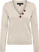 Vero Moda Trui Vmkaris Ls V-neck Button Blouse Ga 10249060 Birch Dames Maat - S