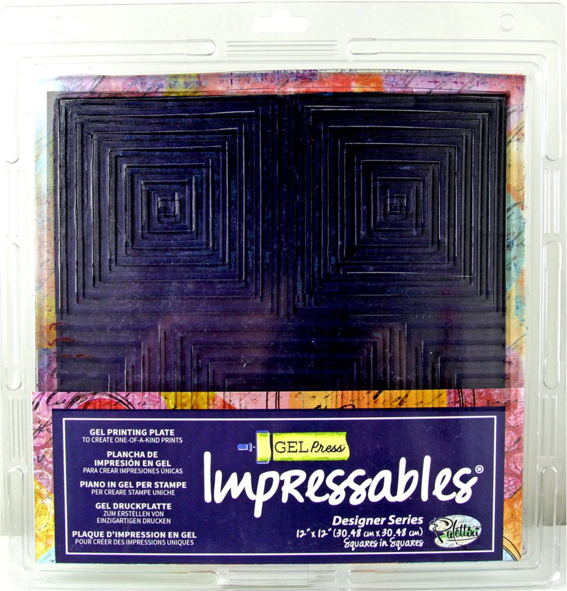 Gel Press - Gel drukplaat Impressables Retro Leaves 30,48x30