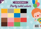 Joy! Crafts Papierset - Dendennis Party solid colors A4 - 12 vel-3x4 designs dubbelzijdig-200 gr