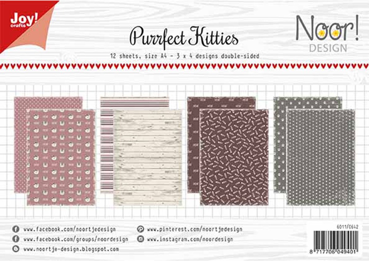 Joy!Crafts Papierset - A4 - 3x4 tweezijdige designs - Purrfect Kitties