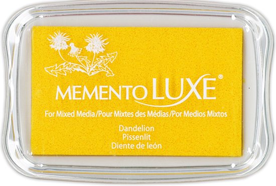 ML-000-100 Memento Luxe inktkussen - Tsukineko - Dandelion - stempelinkt geel - groot stempelkussen 9x6 cm