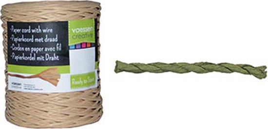 Vaessen Creative Papiertouw - met draad - 3-4mm - 15m - groen | bol.com
