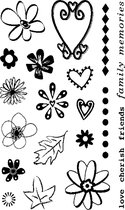 Stempel - Clear stamps set -  Scrappy cat - 10x15cm - floral hearts
