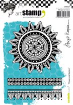 Carabelle cling stamp A6 flower and borders by B. Koopsen