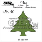 Crealies Uno snijmal - no.40 Kerstboom breed