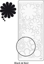 Vaessen Creative Sticker - 10x23cm - 10st - zwart bloemen