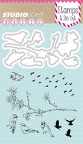 Vogels  - Transparante Stempel en Die-cut Stencil - Maak mooie Kaarten