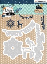 Studio Light Embossing Die - Winter Joys nr 229 - 103x101mm