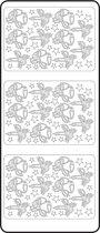 Vaessen Creative Sticker - 10x23cm - 10st - zilver kaars/klok