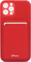 DrPhone IH3 - Coque en TPU - Porte-cartes portefeuille - Antichoc - Bumper -chocs - Convient pour IPhone 13 Pro - Rouge