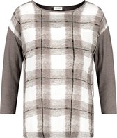 GERRY WEBER Dames Shirt met geruit voorpand Taupe light Taupe Druck-48