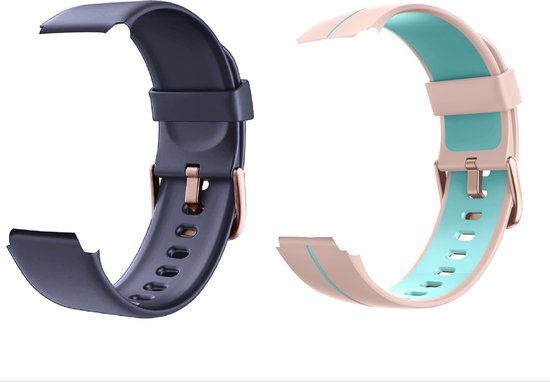 Smartwatch-Trends S205L – Vervanging Horlogeband – Siliconen bandje - Baby Blauw en Roze