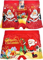 Kerst boxershort kerstcadeau heren ondergoed mannen boxershort rood maat XL/XXL