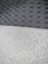 Kinderwagen deken - witte teddy - grijs - 60 x 80 cm