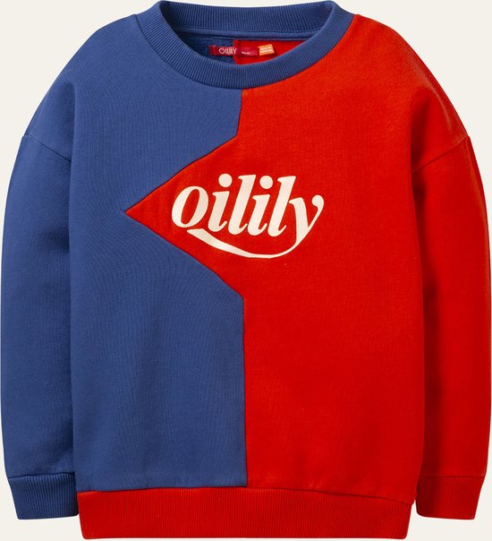 Heritage sweater 56 Two colored sweater red blue with Oilily logo Blue: 98/3yr