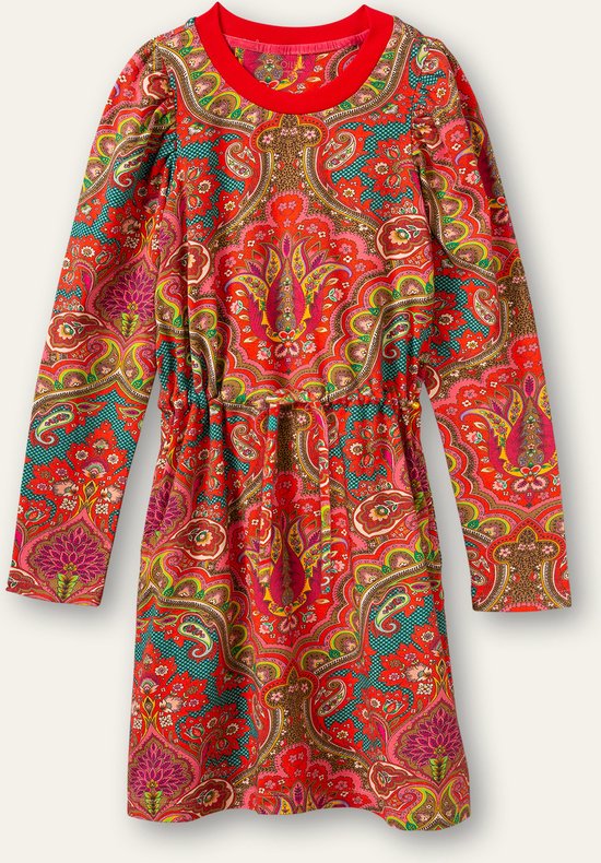 Trusty jersey dress 20 AOP Punjab Paisley pink red Red: 92/2yr