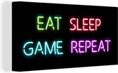 Canvas - Gaming poster - Gamen - Led - Neon - Verlichting - Game - Canvas schilderij - Kamer decoratie - 40x20 cm - Gaming room - Game Kamer