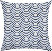 Su.B.dgn Kussenhoes 45x45 - 2 Stuks - Sierkussens - Dubbelzijdig Afdrukken - Blauw N04