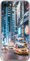 Geschikt voor iPhone 8 hoesje - New York in de nacht - Siliconen Telefoonhoesje
