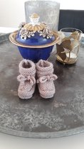 Boasty mini| Baby handgebreide slofjes - sokjes - pantoffels - baby & verzorging 0-12 maanden - 11 cm - meisjes/jongens -zachte zool - plain - slofsokjes - kinderen - eerste babysc