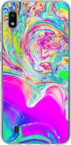 Geschikt voor Samsung Galaxy A10 hoesje - Kunst - Kleuren - Psychedelisch - Siliconen Telefoonhoesje