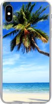 Geschikt voor iPhone Xs Max hoesje - Palmbomen - Strand - Zee - Siliconen Telefoonhoesje