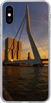 Geschikt voor iPhone X hoesje - Rotterdam - Zonsondergang - Erasmus - Siliconen Telefoonhoesje