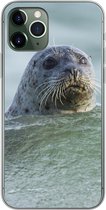 Geschikt voor iPhone 11 Pro hoesje - Noordzee - Zeehond - Water - Siliconen Telefoonhoesje