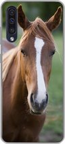 Geschikt voor Samsung Galaxy A50 hoesje - Paard - Natuur - Portret - Siliconen Telefoonhoesje