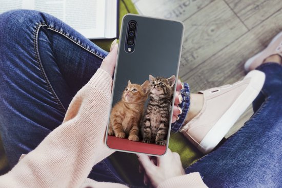 Coque Samsung Galaxy A30s - Chatons - Blauw - Rose - Filles - Enfants - Garçons - Enfant - Coque de téléphone en Siliconen