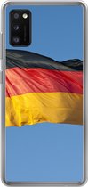 Geschikt voor Samsung Galaxy A41 hoesje - Foto van de Duitse vlag - Siliconen Telefoonhoesje