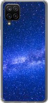 Geschikt voor Samsung Galaxy A12 hoesje - Sterrenhemel - Heelal - Blauw - Jongens - Meisjes - Kinderen - Siliconen Telefoonhoesje