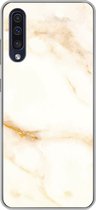 Geschikt voor Samsung Galaxy A50 hoesje - Marmer print - Patronen - Wit - Siliconen Telefoonhoesje