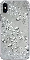 Geschikt voor iPhone Xs hoesje - Metaal - Water - Grijs - Siliconen Telefoonhoesje