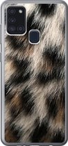 Geschikt voor Samsung Galaxy A21s hoesje - Close-up panterprint - Siliconen Telefoonhoesje