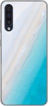 Geschikt voor Samsung Galaxy A50 hoesje - Strand - Zee - Blauw - Siliconen Telefoonhoesje